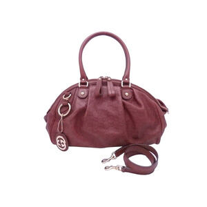 Gucci Bag Guccissima Red Brown Leather Handbag Shoulder